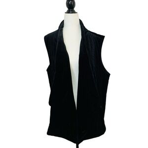 Wynne Layers UK‎ Elegant Black Velvet Vest Women's XL
